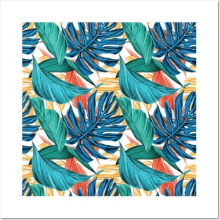 Colorful Tropical Leaves Posters and Art